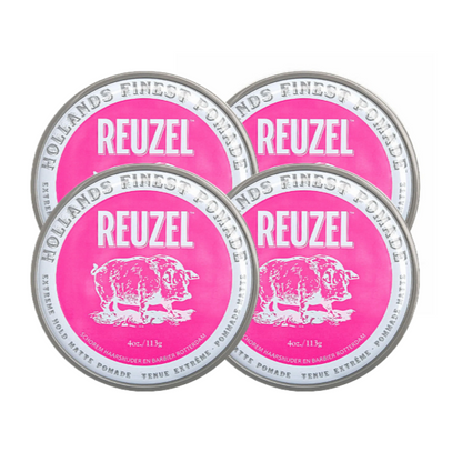 Reuzel Pomade Extreme Hold Matte Pink 113g - 4 Pieces