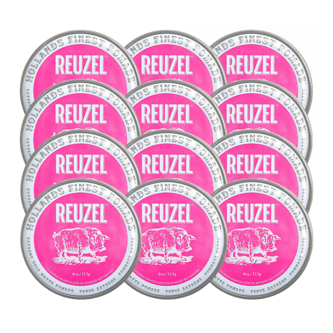 Reuzel Pomade Extreme Hold Matte Pink 113g - 12 Pieces