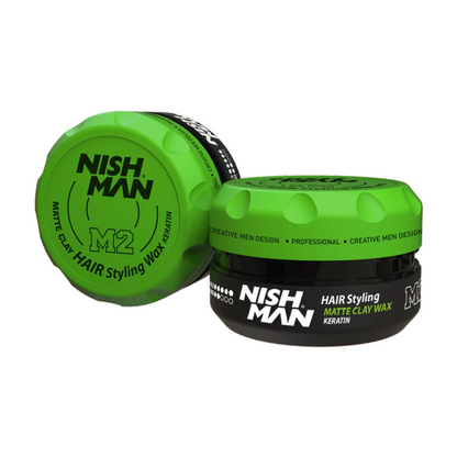 Nish Man M2 Matte Clay Wax Keratin 100ml - 3 Pack
