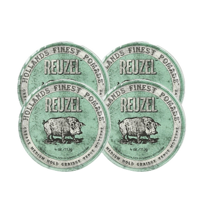 Reuzel Pomade Green Medium Hold 113 gram - 4 PIECES