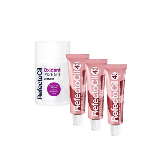 Refectocil Wimpernfarbe Nr. 4.1 Rot 3er Pack + 3% Oxi Creme