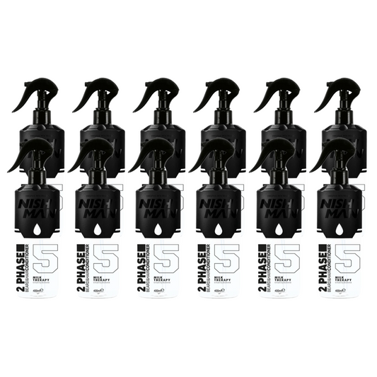 Nish Man 2 Phase Beard & Hair Conditioner MILK THERAPY 400ml - 12 Pack