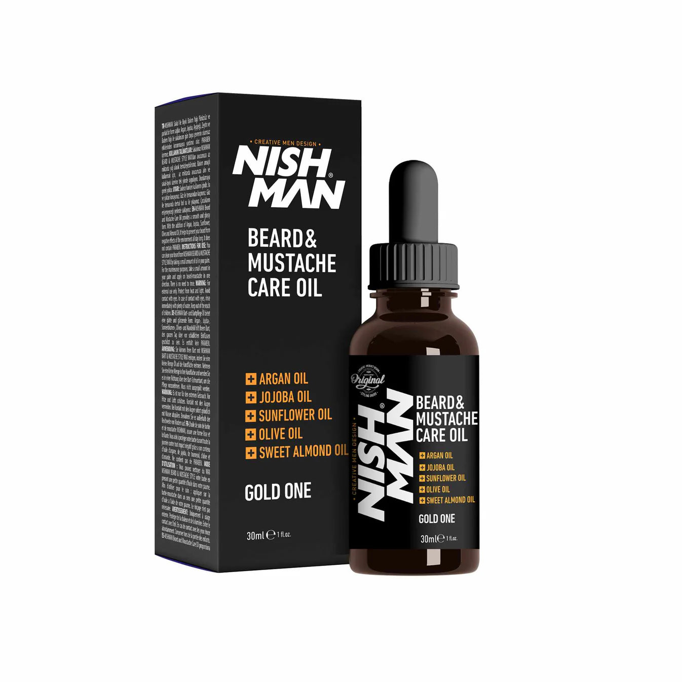 Nish Man Beard and Moustache Oil Gold One 30 ml