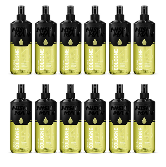 Nish Man Aftershave Cologne 4 LEMON 400ml - 12 Pack