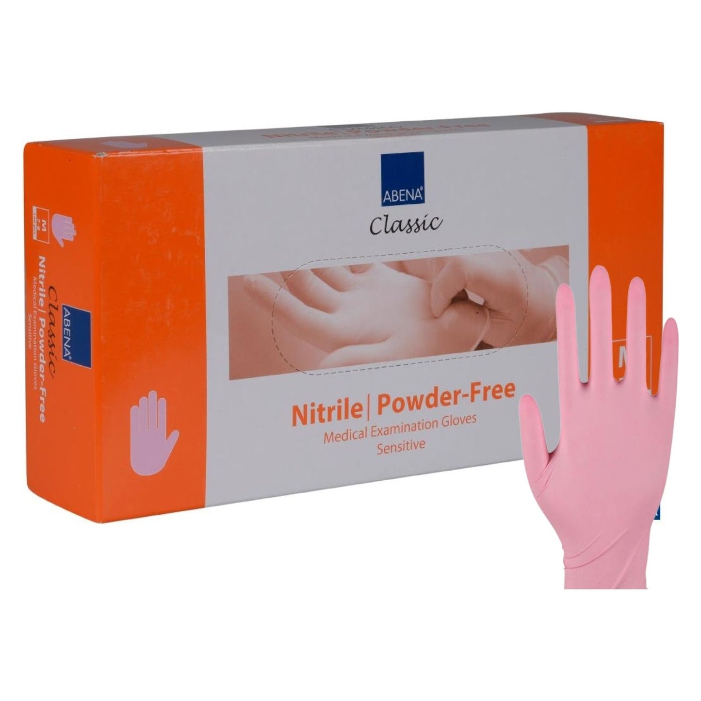 Abena Gloves Nitrile Pink Powder Free