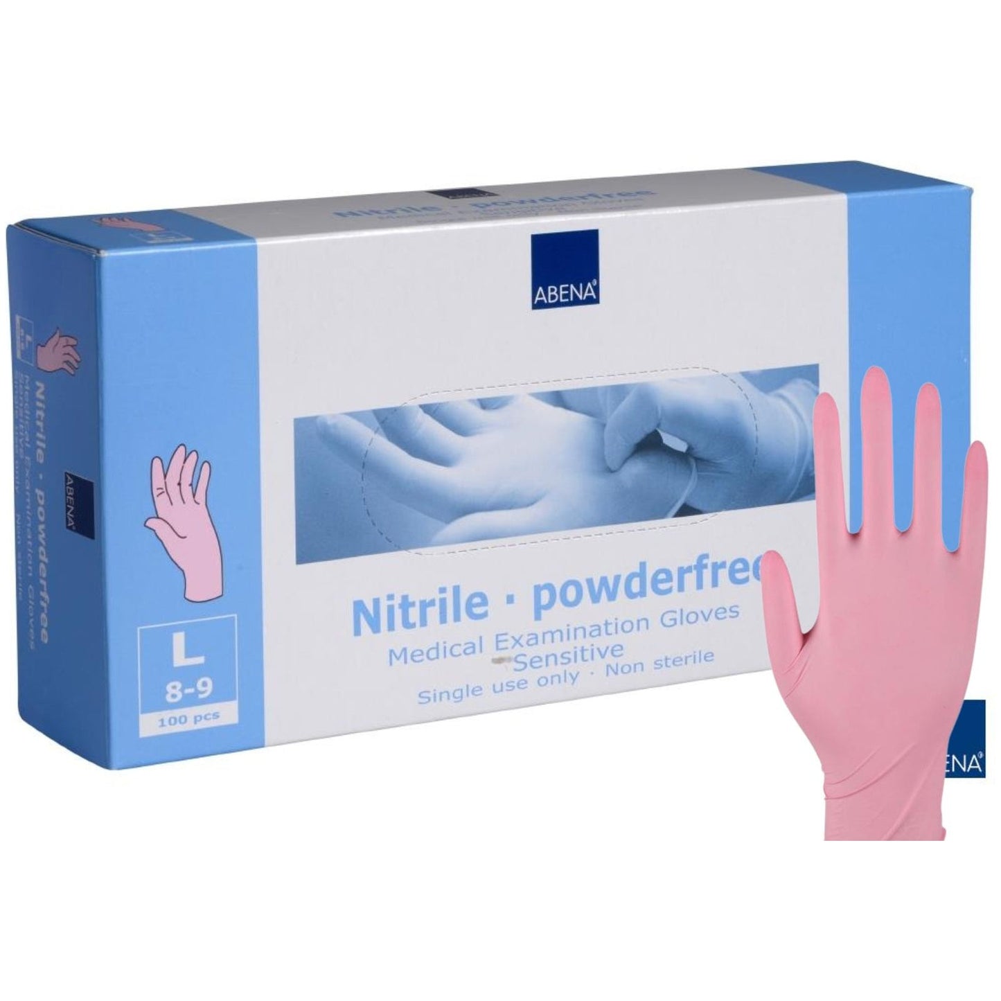 Abena Gloves Nitrile Pink Powder Free