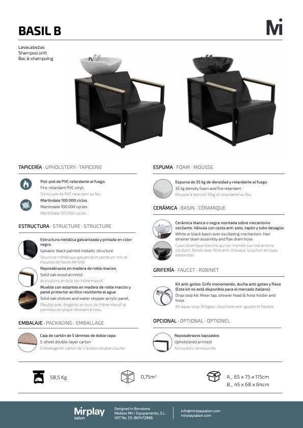 Mirplay Washing Unit Basil - Black Basin