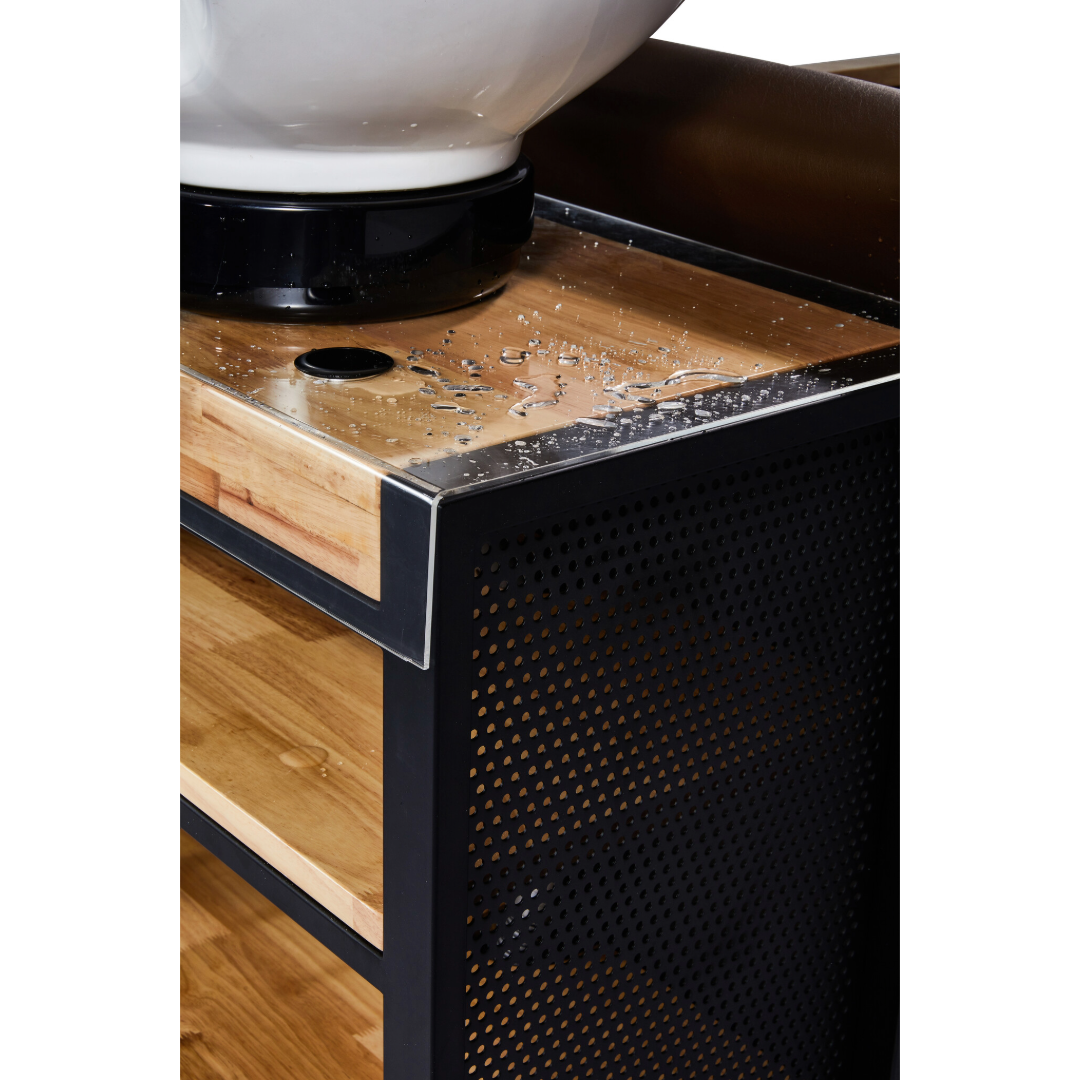 Mirplay Washing Unit Basil BLACK/WOOD Black Washbasin - Electric footrest