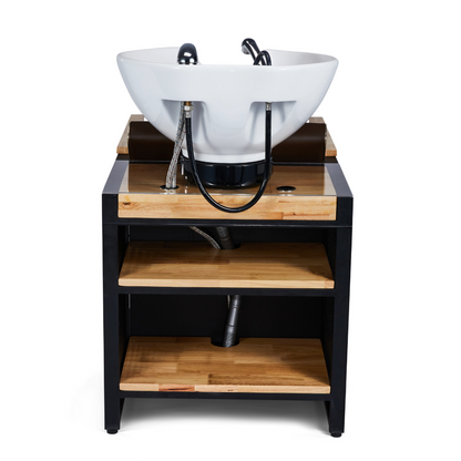 Mirplay Washing Unit Basil BLACK/WOOD Black Washbasin - Electric footrest