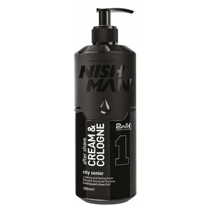 Nish Man Aftershave Cream & Cologne City Senior 01 - 400ml - 3 Stuks