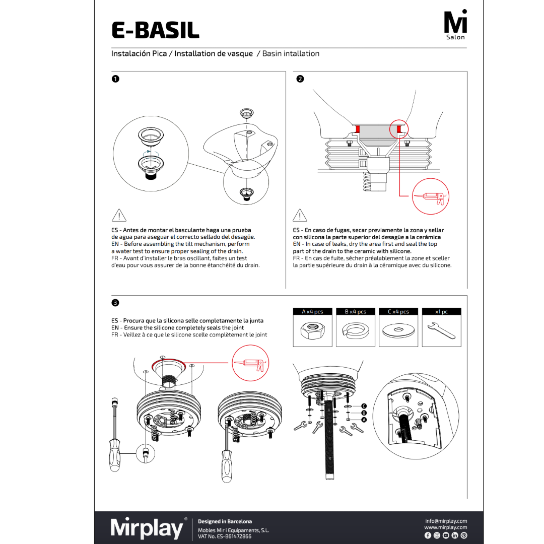 Mirplay Washing Unit Basil BLACK/WOOD Black Washbasin - Electric footrest