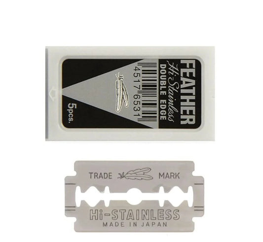 Razzaro Double Edge Safety Razor Black inc 5 Feather Blades