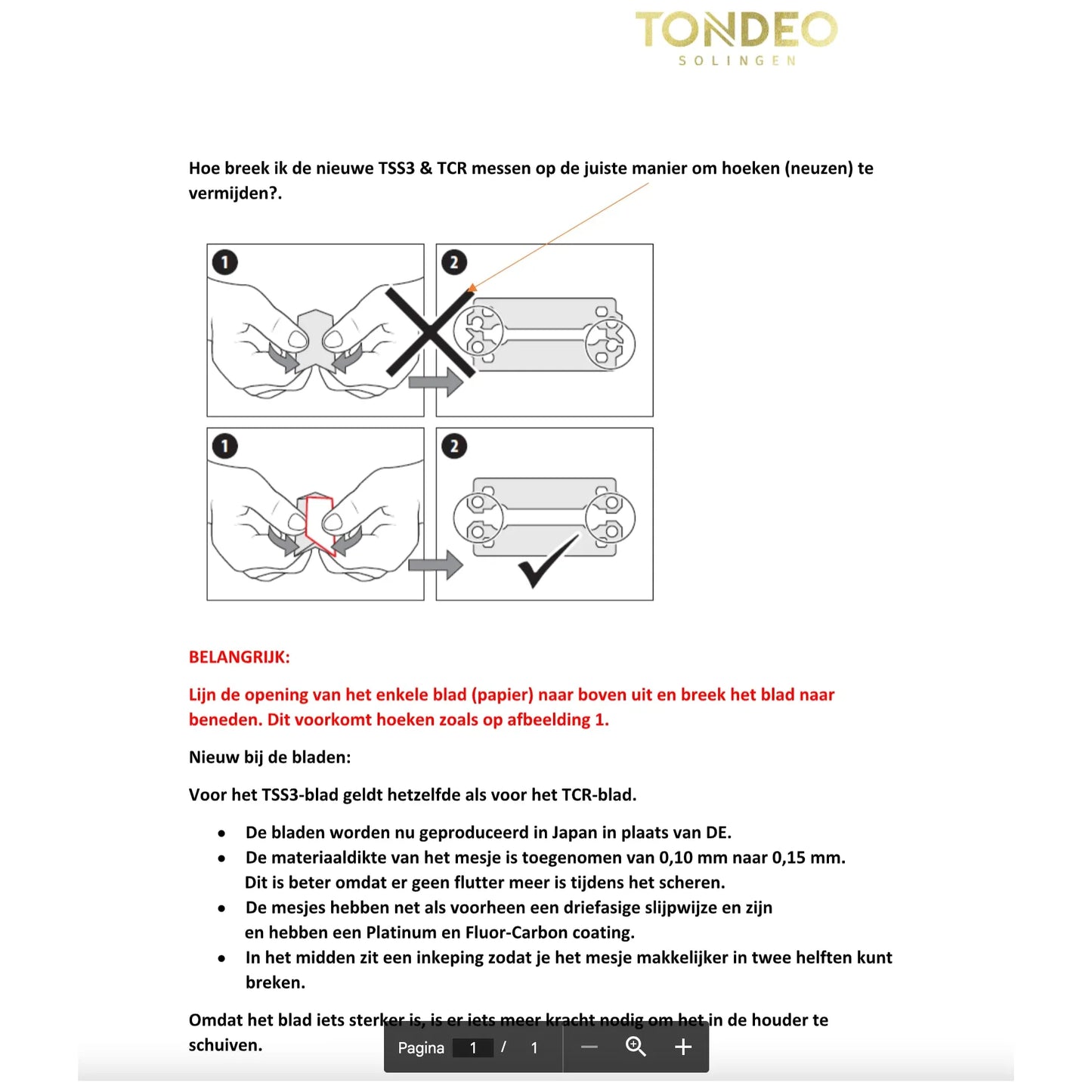 Tondeo Sifter Classic Neck Knife + 10 TSS blades