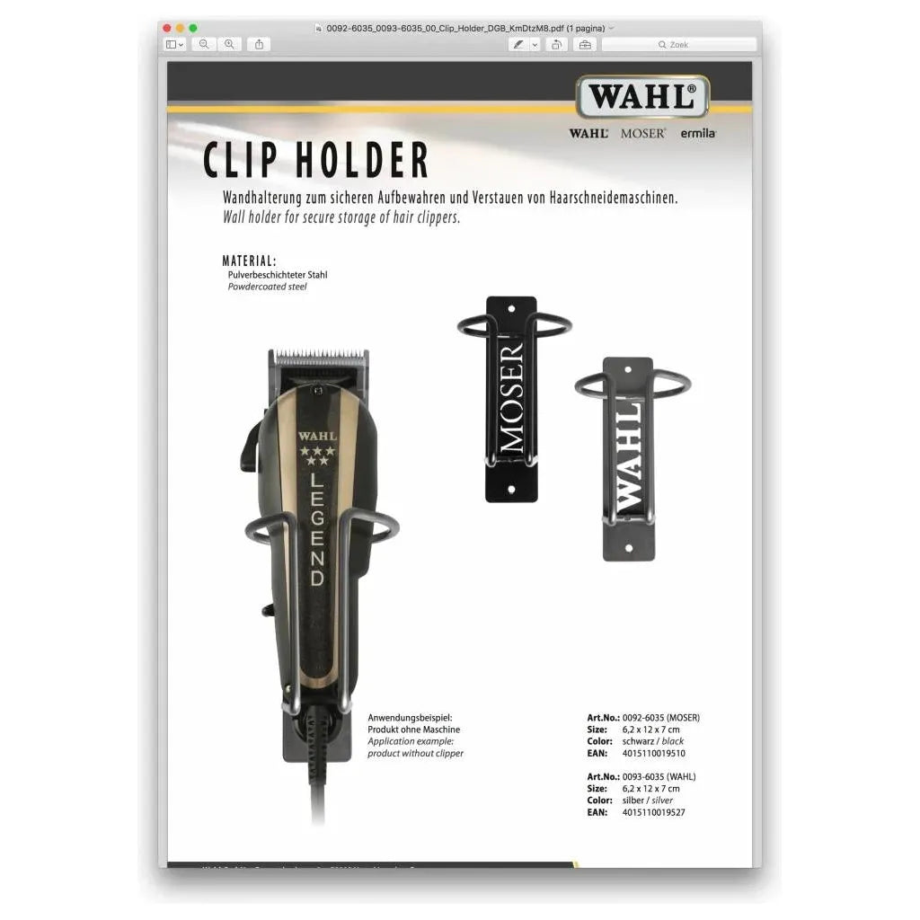 Wahl Clipper Holder Metal Chrome