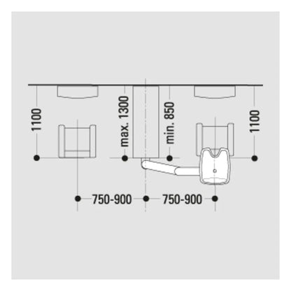 Jobst Contura Swing Plus Swing arm Wall model. (360°) without Connection for the wall