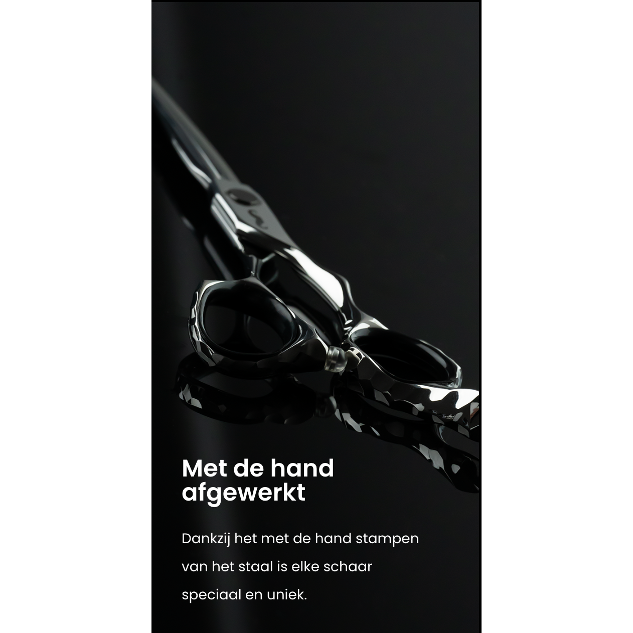 Mr Mustache Hairdressing Scissors Engraved Black 6.0"