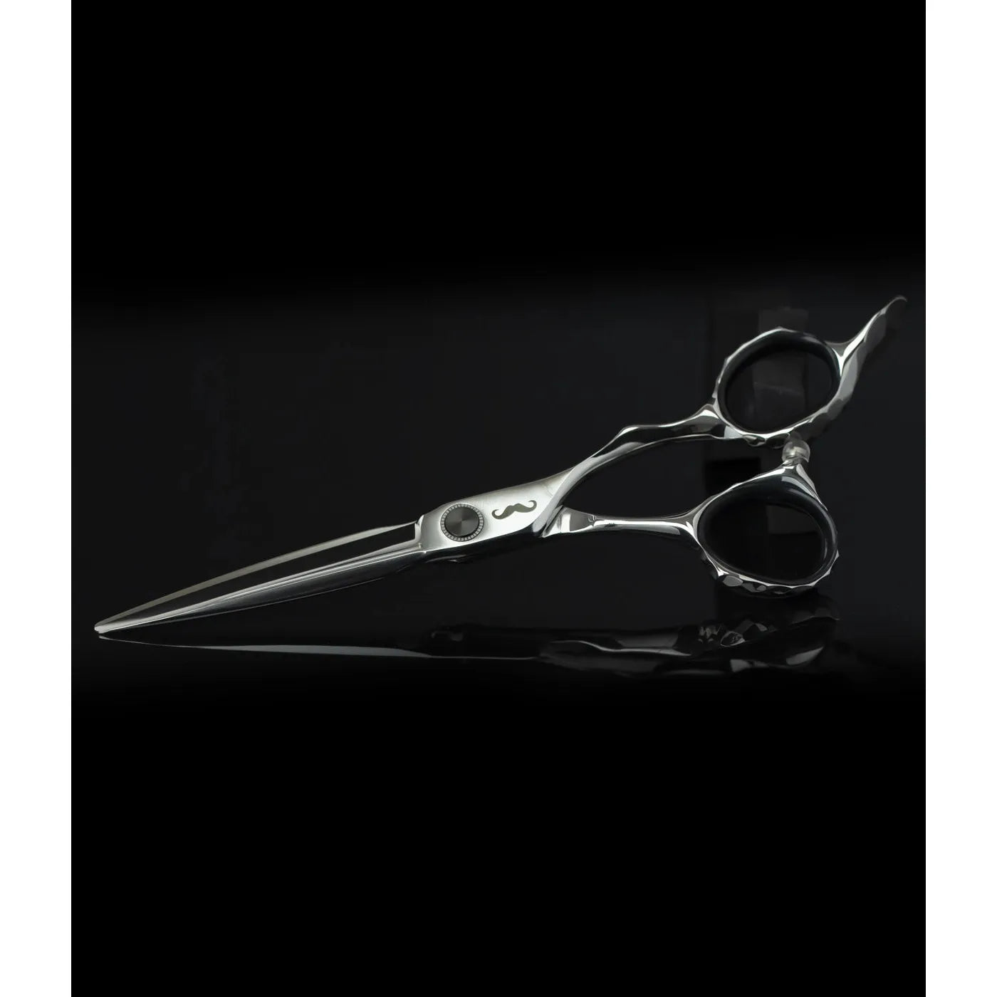 Mr Mustache Hairdressing Scissors Engraved Black 6.0"