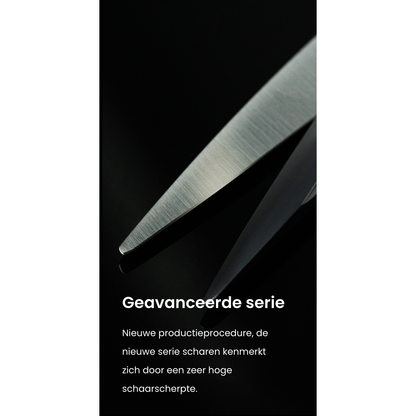 Mr Mustache Hairdressing Scissors Engraved Black 6.0"