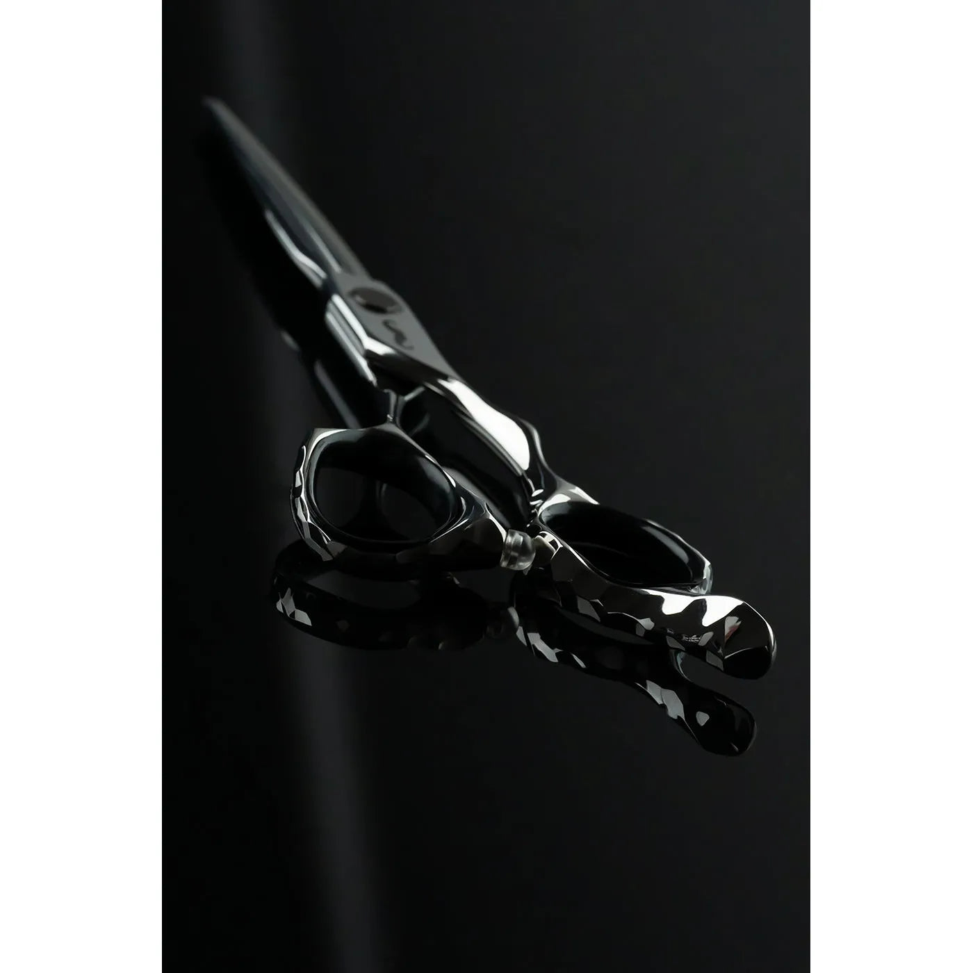 Mr Mustache Hairdressing Scissors Engraved Black 6.0"