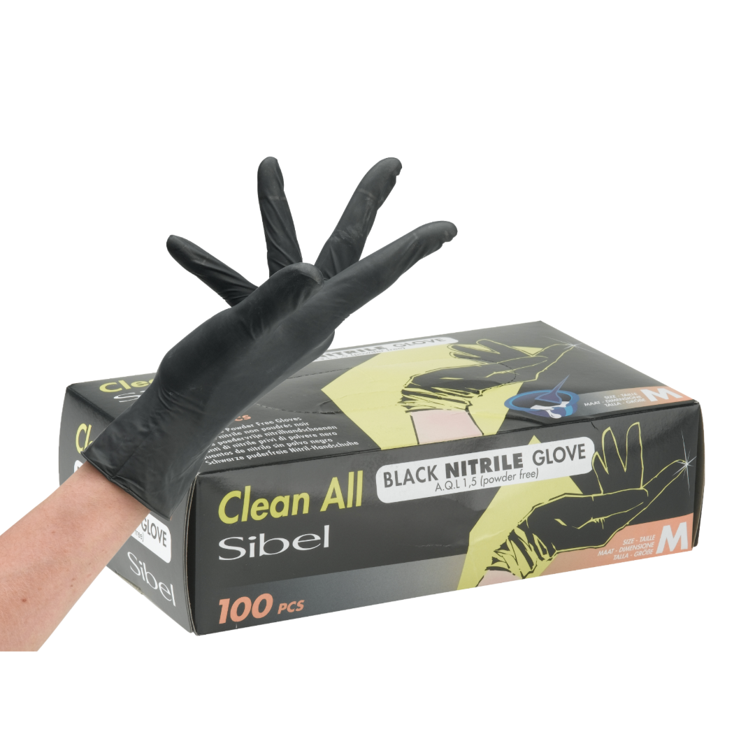 Sibel Black Nitrile Gloves 100 pieces Size M