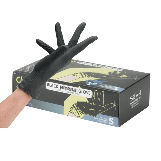 Sibel Black Nitrile Gloves 100 pieces Size S - 10 Pack