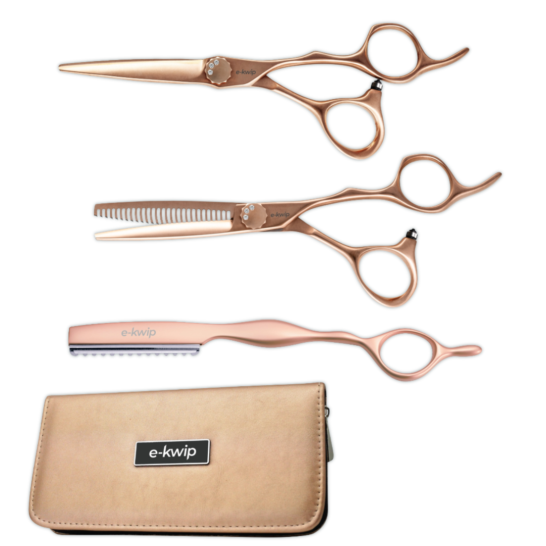 E-Kwip Kirei Matt-Rose Friseurscheren-Set