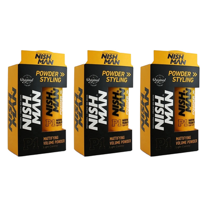 Nish Man P1 Styling Powder LIGHT CONTROL - 20g - 3 Pack