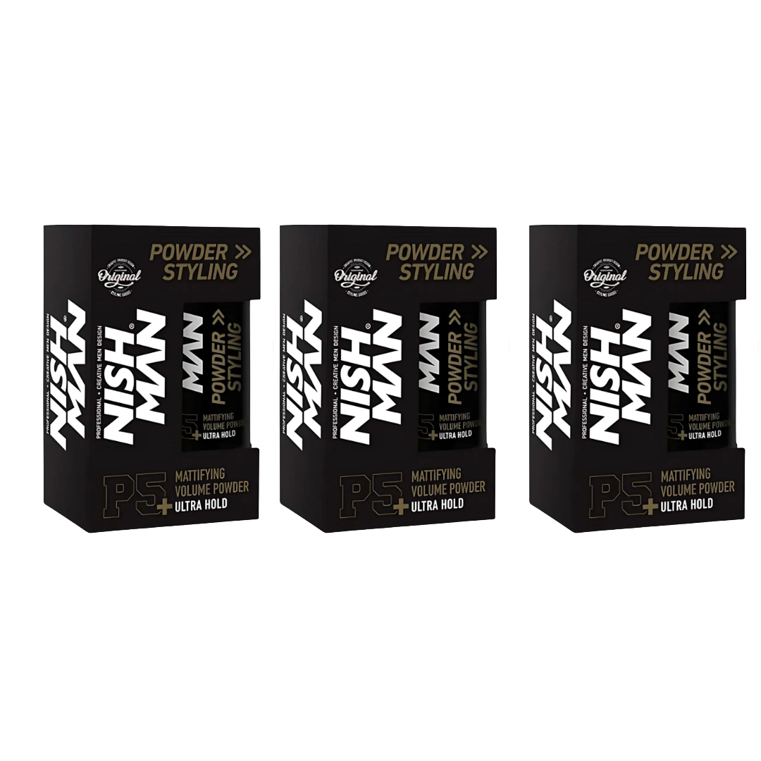Nish Man Styling Powder 20gr P5 Ultra Hold - 3 Pack