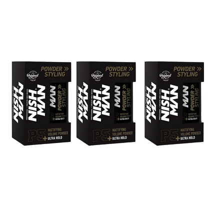 Nish Man Styling Powder 20gr P5 Ultra Hold - 3 Pack