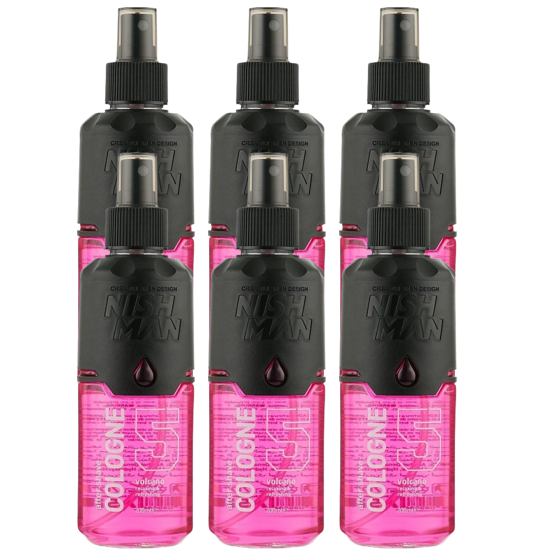 Nish Man After Shave Cologne nr 5 Volcano 400ml - 6 Pack – Barberfriends