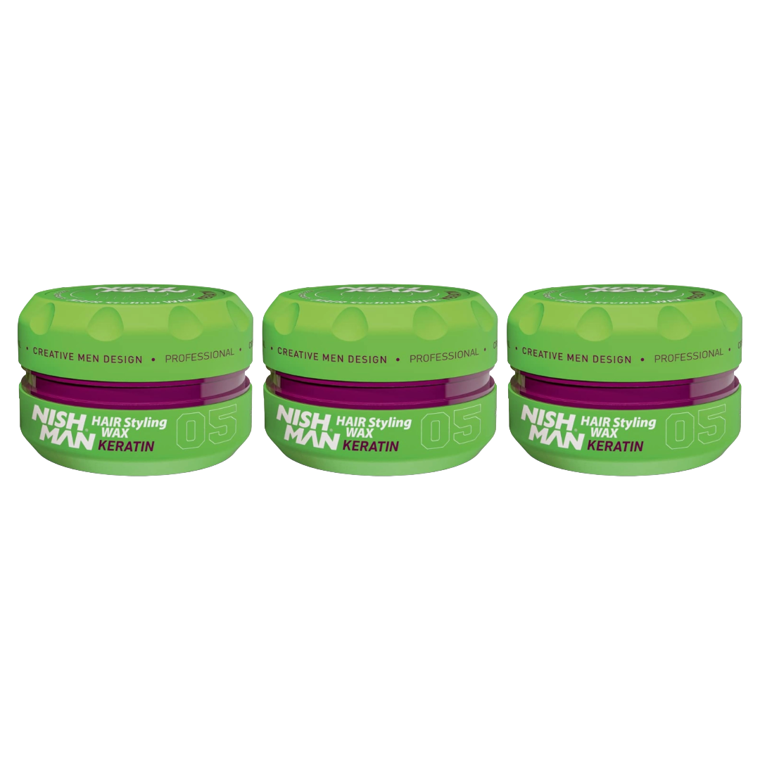 Nish Man Haarstyling-Wachs KERATIN 05 - 150 ml - 3 Stücks