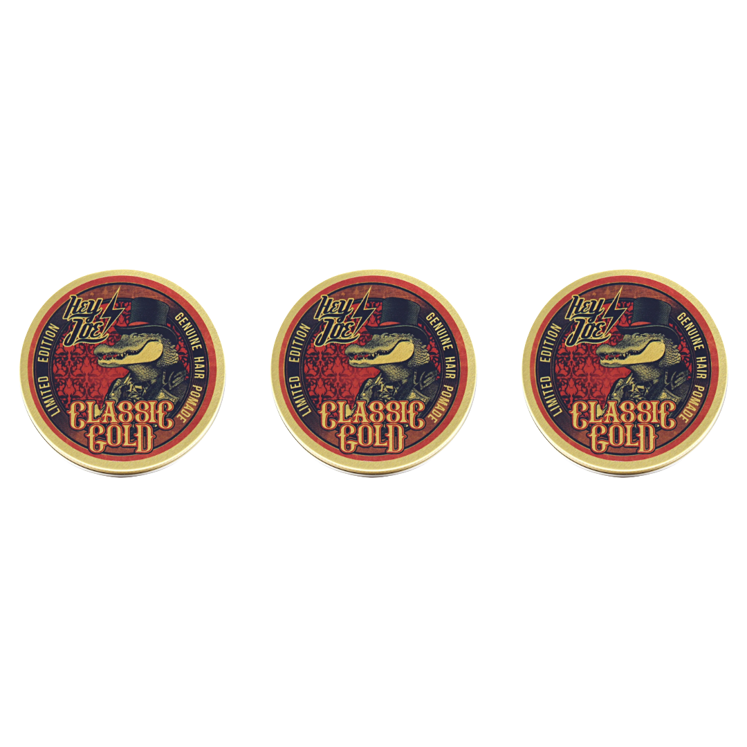 HEY JOE! Klassische Gold-Haarpomade 100 ml - 3 Pack
