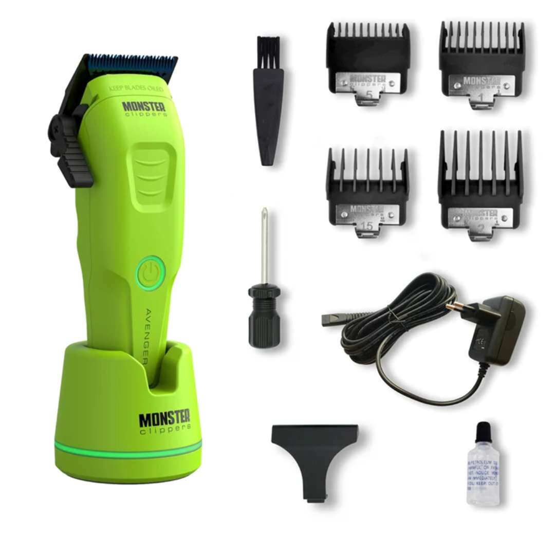 Monster Clippers Avenger Hair Clipper + Avenger Trimmer Set Lime Green