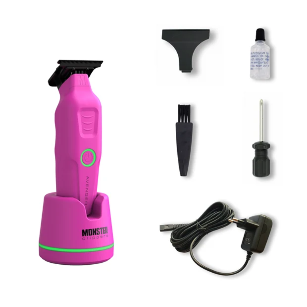Monster Clippers Avenger Haarschneidemaschine + Avenger Trimmer Set – Rosa