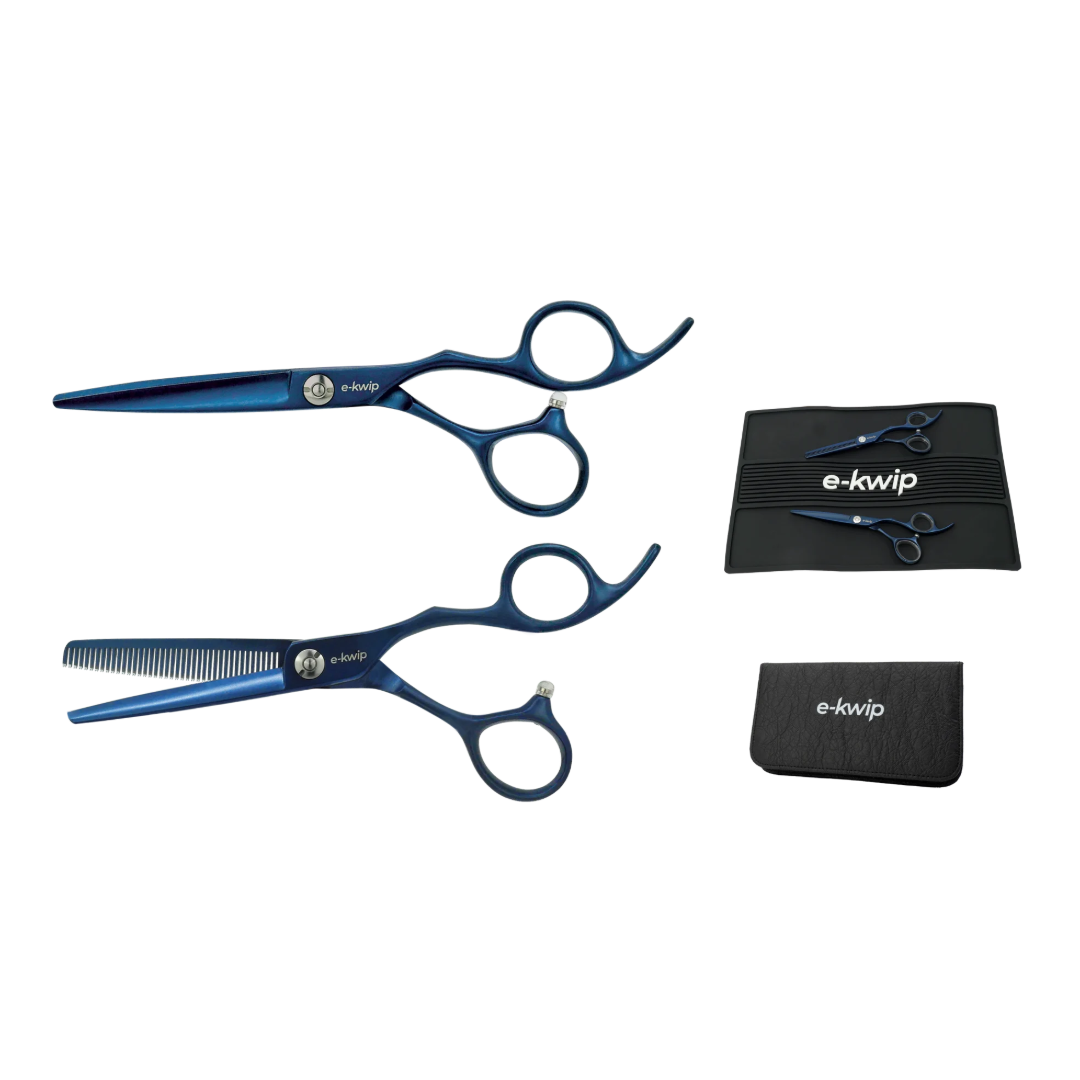 E-Kwip Talent Set BLAU Haarschneideschere 5.75" + Effilierschere 5.75" 