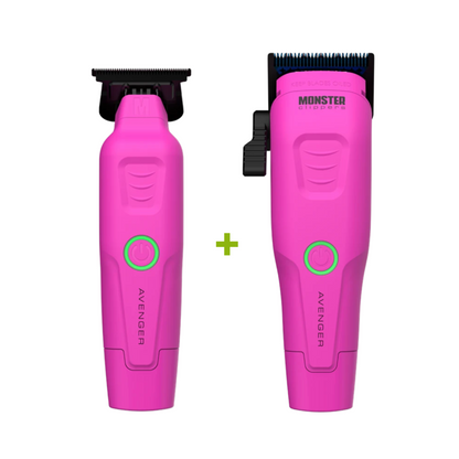 Monster Clippers Avenger Haarschneidemaschine + Avenger Trimmer Set – Rosa