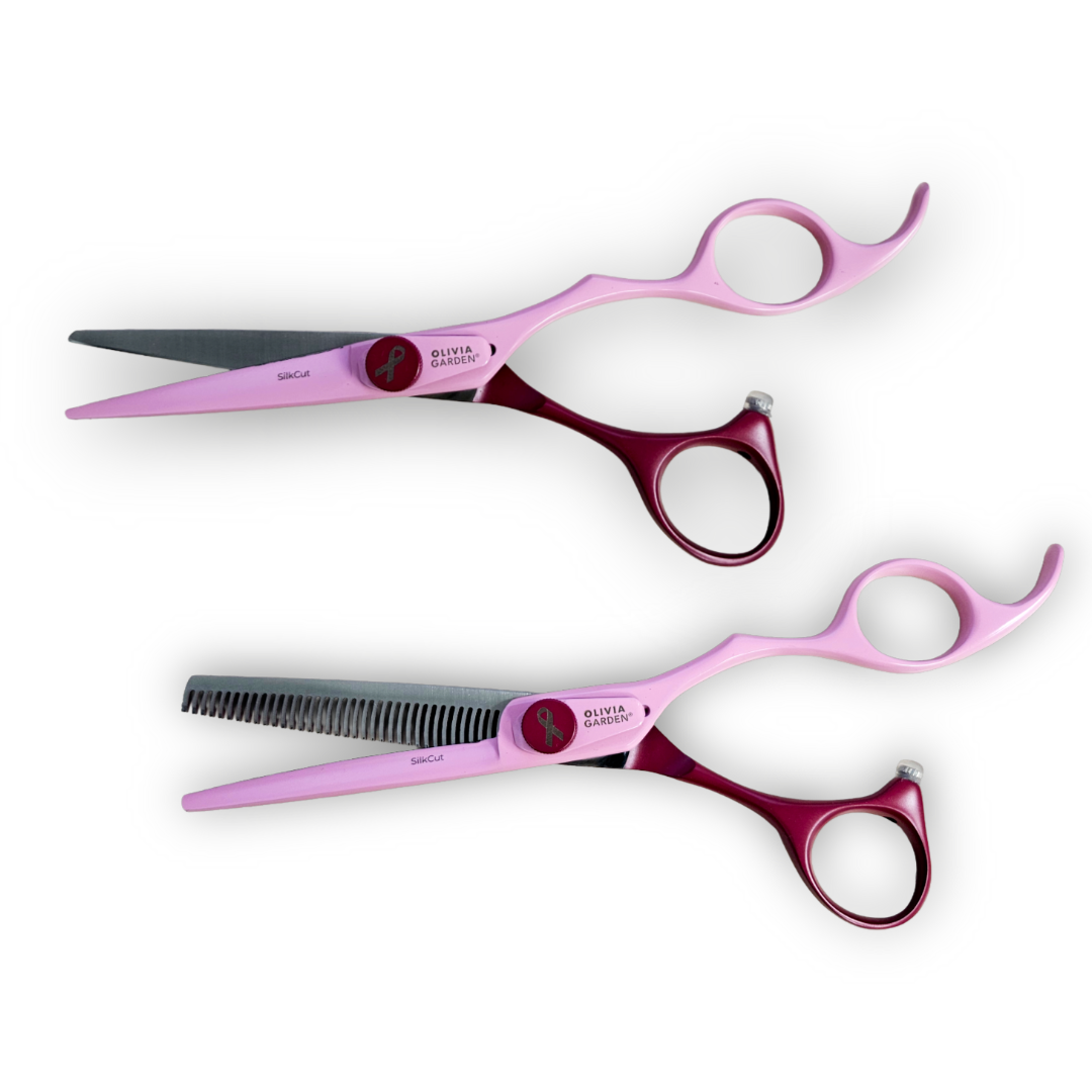 Olivia Garden SilkCut Think Pink scissors set 5.75 + 6.35