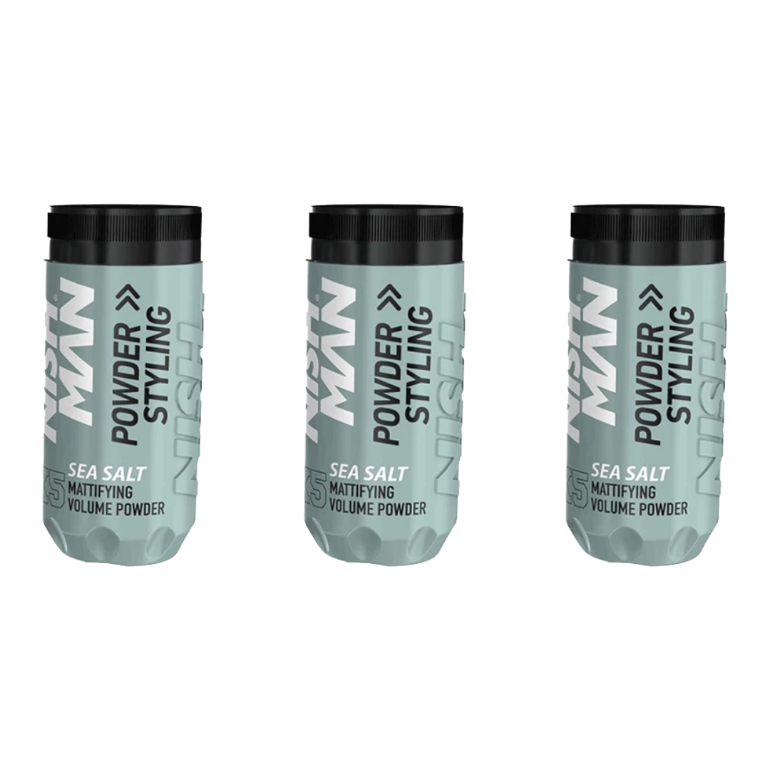 Nish Man X5 Sea Salt Styling Powder 20 Gr. - 3 Pack
