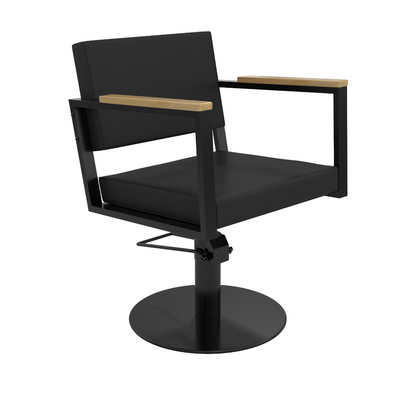 Mirplay Ocean Black Hairdressing Chair on Round Black Base