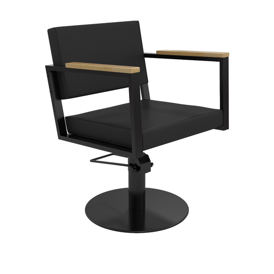 Mirplay Ocean Black Hairdressing Chair on Round Black Base