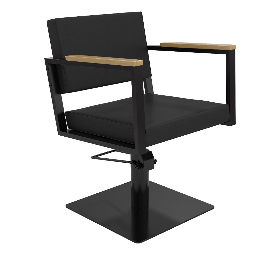 Mirplay Ocean Black Barber Chair on Square Black Base