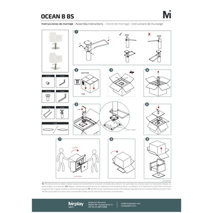 Mirplay Ocean Black Barber Chair on Square Black Base