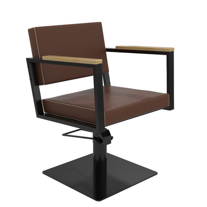 Mirplay Ocean Brown Hairdressing Chair on Square Black Base