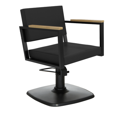 Mirplay Ocean Black Hairdressing Chair on Square Black Trumpet Base