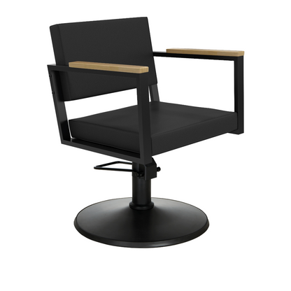 Mirplay Ocean Black Barber Chair on a Round Black Trumpet Base