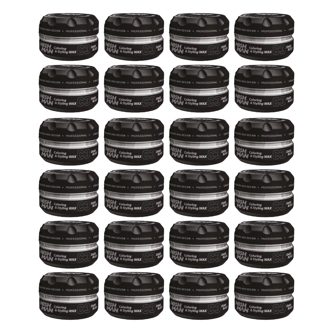 Nish Man Styling Wax Dark Black - 24 Stuks