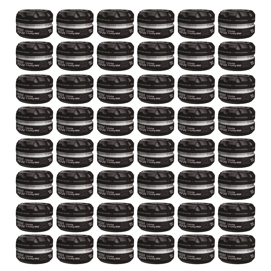 Nish Man Styling Wax Dark Black - 48 Stuks