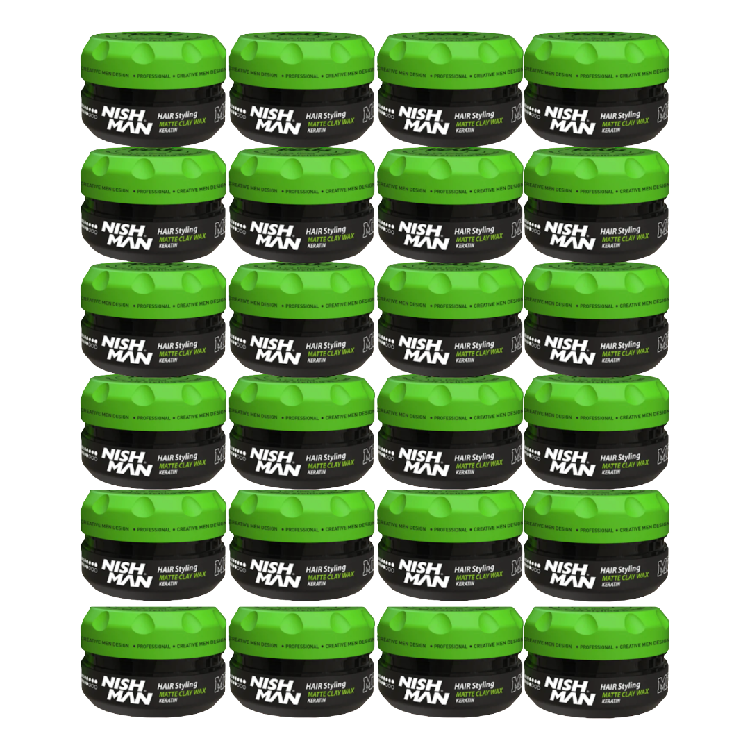 Nish Man M2 Matte Klei Wax Keratine 150ml - 24 STUKS