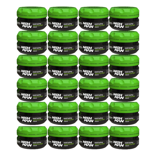 Nish Man Matte Clay Wax Keratin 150ml - 24 Stück
