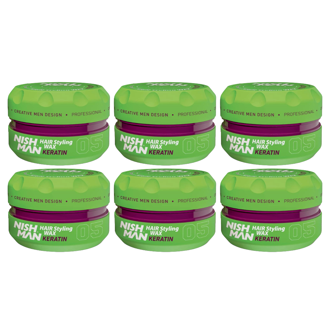 Nish Man Haarstyling-Wachs KERATIN 05 - 150 ml - 6 Stücks